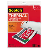 Scotch TP3854-20 Laminating Pouches, 3 Mil, 9" X 11.5", Gloss Clear, 20/pack