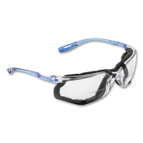 3M 7100046796 CCS Protective Eyewear with Foam Gasket, +1.5 Diopter Strength, Blue Plastic Frame, Clear Polycarbonate Lens