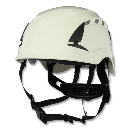 3M 7100175578 SecureFit X5000 Series Safety Helmet, Vented, 6-Point Pressure Diffusion Ratchet Suspension, White