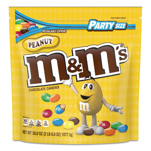 M & M's 55116 Milk Chocolate Candies, Milk Chocolate And Peanuts, 38 Oz Bag