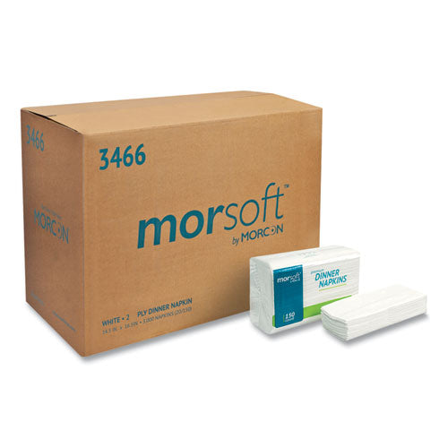 Morcon Tissue 3466 Morsoft Dinner Napkins, 2-Ply, 14.5 X 16.5, White, 3,000/carton