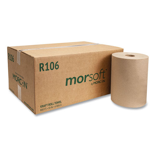 Morcon Tissue R106 10 Inch Roll Towels, 1-Ply, 10" X 800 Ft, Kraft, 6 Rolls/carton