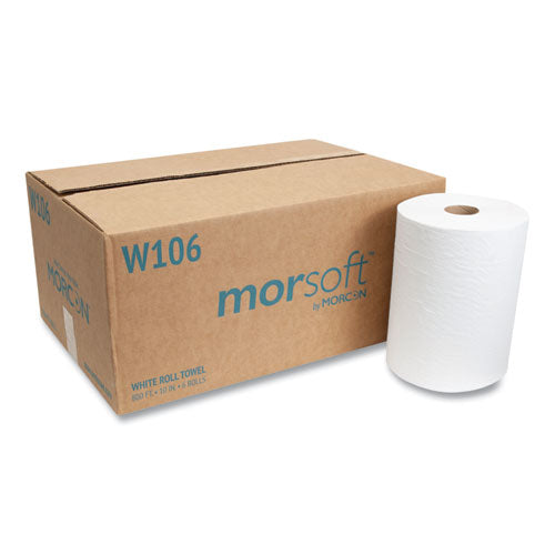 Morcon Tissue W106 10 Inch Roll Towels, 1-Ply, 10" X 800 Ft, White, 6 Rolls/carton