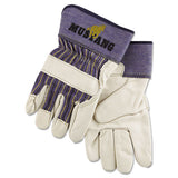 MCR Safety 1935XL Mustang Leather Palm Gloves, Blue/cream, X-Large, Dozen