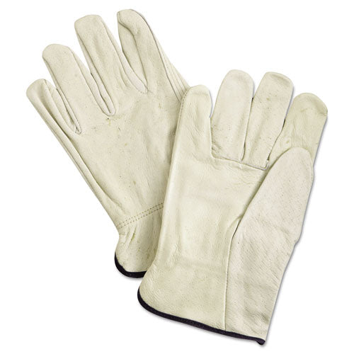 MCR Safety 3400XL Unlined Pigskin Driver Gloves, Cream, X-Large, 12 Pairs