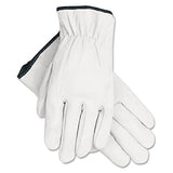 MCR Safety 3601L Grain Goatskin Driver Gloves, White, Large, 12 Pairs