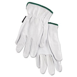 MCR Safety 3601M Grain Goatskin Driver Gloves, White, Medium, 12 Pairs