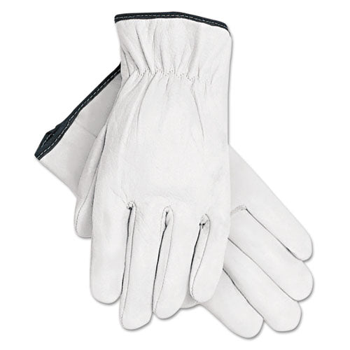 MCR Safety 3601XL Grain Goatskin Driver Gloves, White, X-Large, 12 Pairs