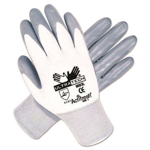 MCR Safety 9683M Ultra Tech Nitrile-Coated Gloves, Medium, Dozen