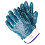 MCR Safety 9761R Predator Premium Nitrile-Coated Gloves, Blue/white, Large, 12 Pairs