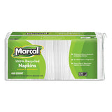 Marcal 6506 100% Recycled Lunch Napkins, 1-Ply, 11.4 X 12.5, White, 400/pack