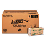 Marcal PRO P100N Folded Paper Towels, 1-Ply, 12.88 x 10.13, Natural, 150/Pack, 16 Packs/Carton