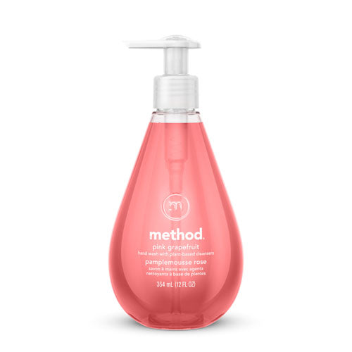 Method MTH00039 Gel Hand Wash, Pink Grapefruit, 12 oz Pump Bottle, 6/Carton