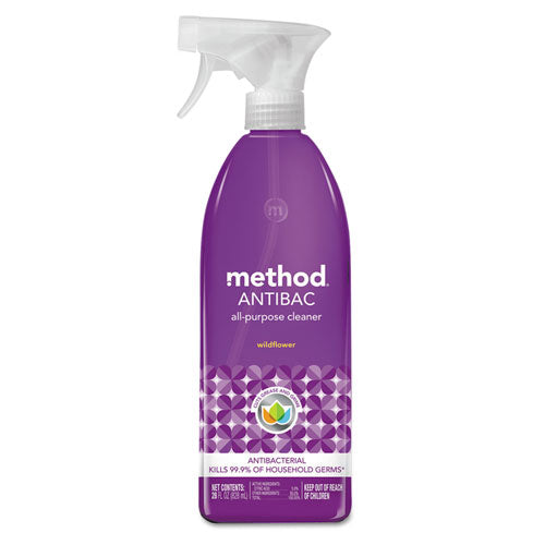 Method MTH01454 Antibac All-Purpose Cleaner, Wildflower, 28 Oz Spray Bottle, 8/carton
