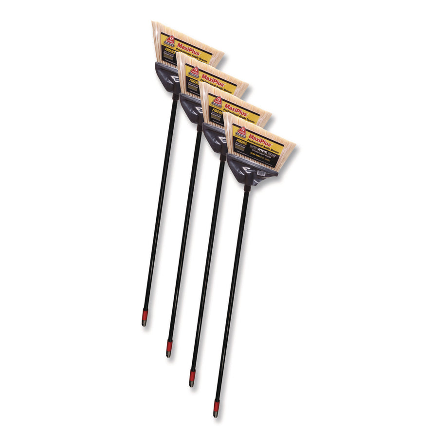 O-Cedar Commercial 91351 Maxiplus Professional Angle Broom, 51" Handle, Black, 4/carton