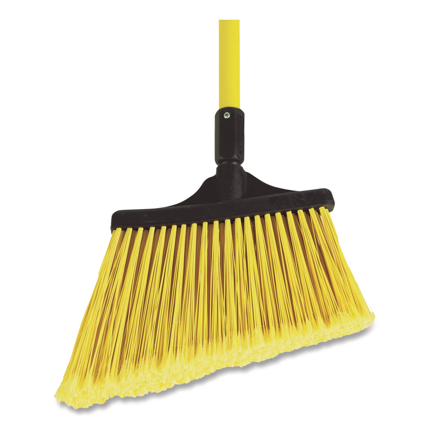 Nexstep Commercial Products 91355 MaxiSweep Angle Broom With Fiberglass Handle, 57" Overall Length, Yellow/Black