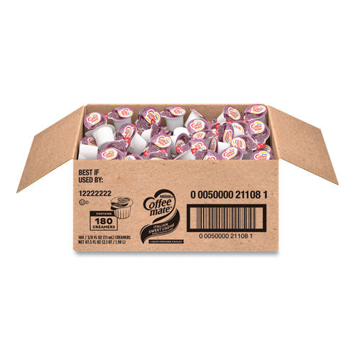 Coffee Mate 21108CT 180 Count Bulk Liquid Coffee Creamer, Italian Sweet Creme, 0.38 oz, 180/Carton