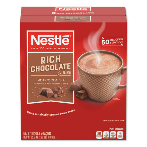 Nestlé 12098978 Hot Cocoa Mix, Rich Chocolate, 0.71 Oz Packets, 50/box, 6 Box/carton