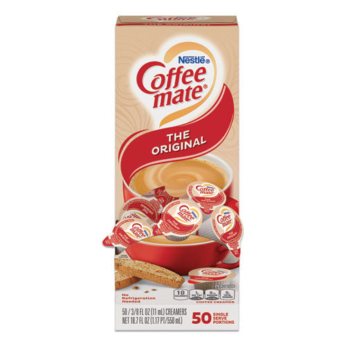 Coffee Mate 11001124 Liquid Coffee Creamer, Original, 0.38 Oz Mini Cups, 50/box