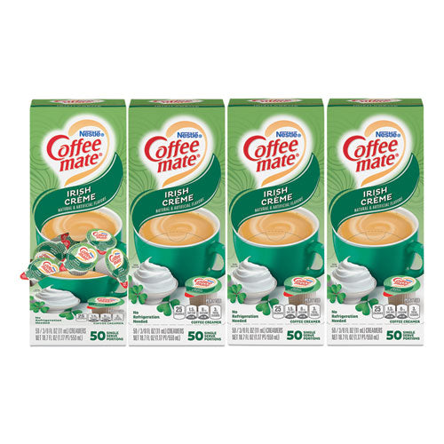 Coffee Mate 11002803 Liquid Coffee Creamer, Irish Creme, 0.38 Oz Mini Cups, 50/box, 4 Boxes/carton, 200 Total/carton
