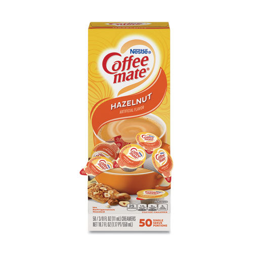 Coffee Mate 11001207 Liquid Coffee Creamer, Hazelnut, 0.38 Oz Mini Cups, 50/box