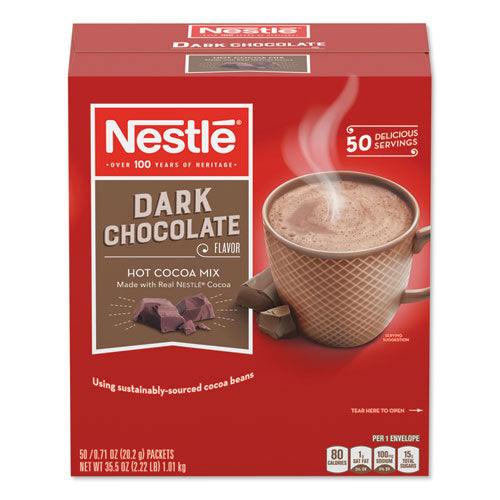 Nestlé 12096919 Hot Cocoa Mix, Dark Chocolate, 0.71 Oz, 50/box