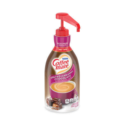 Coffee Mate 12323367 Liquid Creamer Pump Bottle, Salted Caramel, 1.5 Liter Pump Bottle, 2/Carton