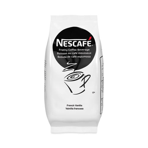 Nescaf 12025548 Frothy Coffee Beverage, French Vanilla, 2 Lb Bag, 6/Carton