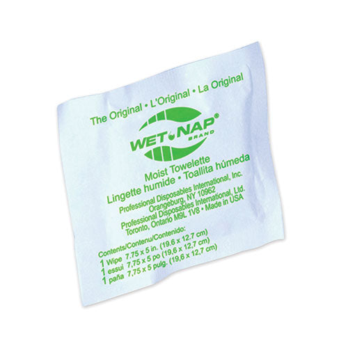 Sani Professional NIC D11055 Wet-Nap Premoistened Towelettes, 1-Ply, 5 x 7.75, Unscented, White, 100/Pack, 10 Packs/Carton